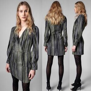 Zadig & Voltaire | “Rain Glitter” Silk-Blend Mini Dress